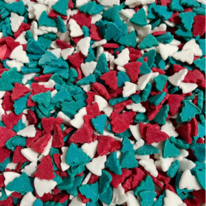 confeti pinos verde rojo blanco 100 g